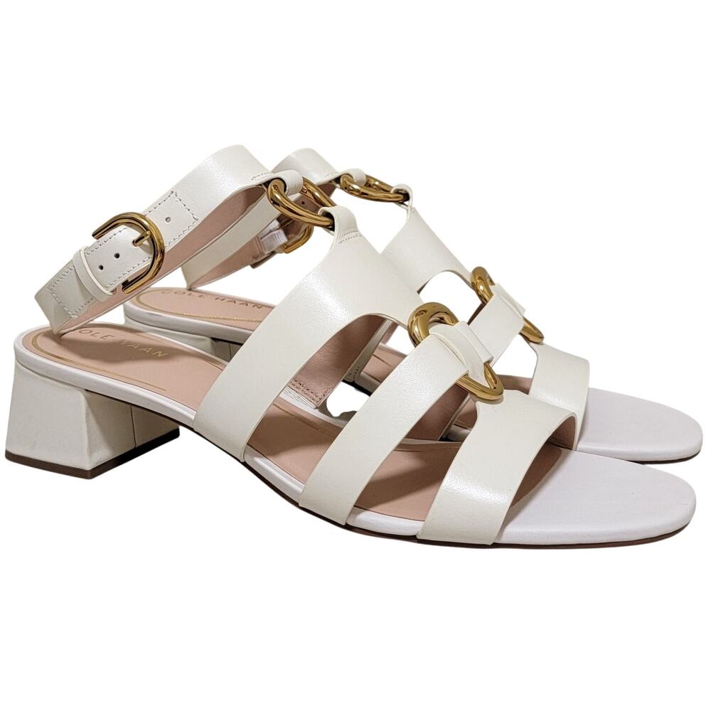Cole Haan Women Lyanna Link Ankle Strap Gladiator Sandal Size US 11B Ivory White